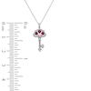 Thumbnail Image 5 of Heart-Shaped Lab-Created Ruby and White Lab-Created Sapphire Key Necklace Sterling Silver and 10K Rose Gold 18"