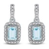 Thumbnail Image 3 of Rectangle-Cut Natural Aquamarine & Diamond Dangle Earrings 1/6 ct tw 14K White Gold