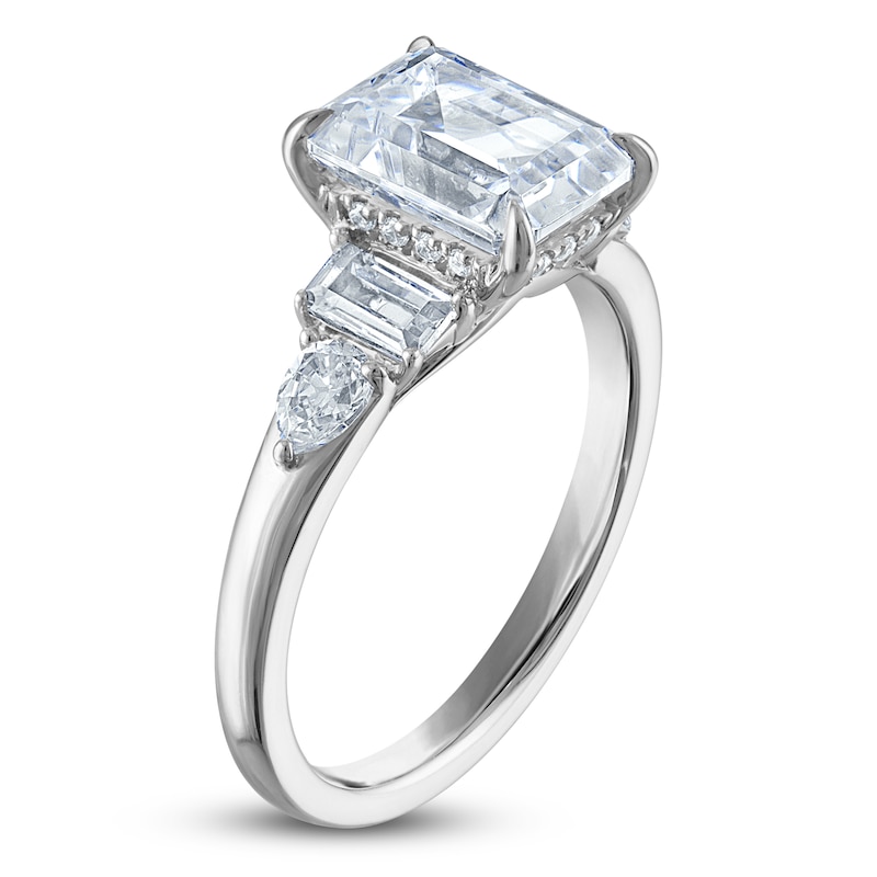 Main Image 2 of Vera Wang VOW Emerald-Cut Lab-Grown Diamond Engagement Ring 3-1/5 ct tw 14K White Gold