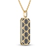 Thumbnail Image 2 of 1933 by Esquire Men's Black Diamond Hexagon Tag Necklace 1 ct tw 14K Yellow Gold-Plated Sterling Silver 22"