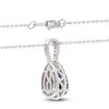 Thumbnail Image 3 of Pear-Shaped Blue Lab-Created Sapphire & White Lab-Created Sapphire Necklace Sterling Silver 18"