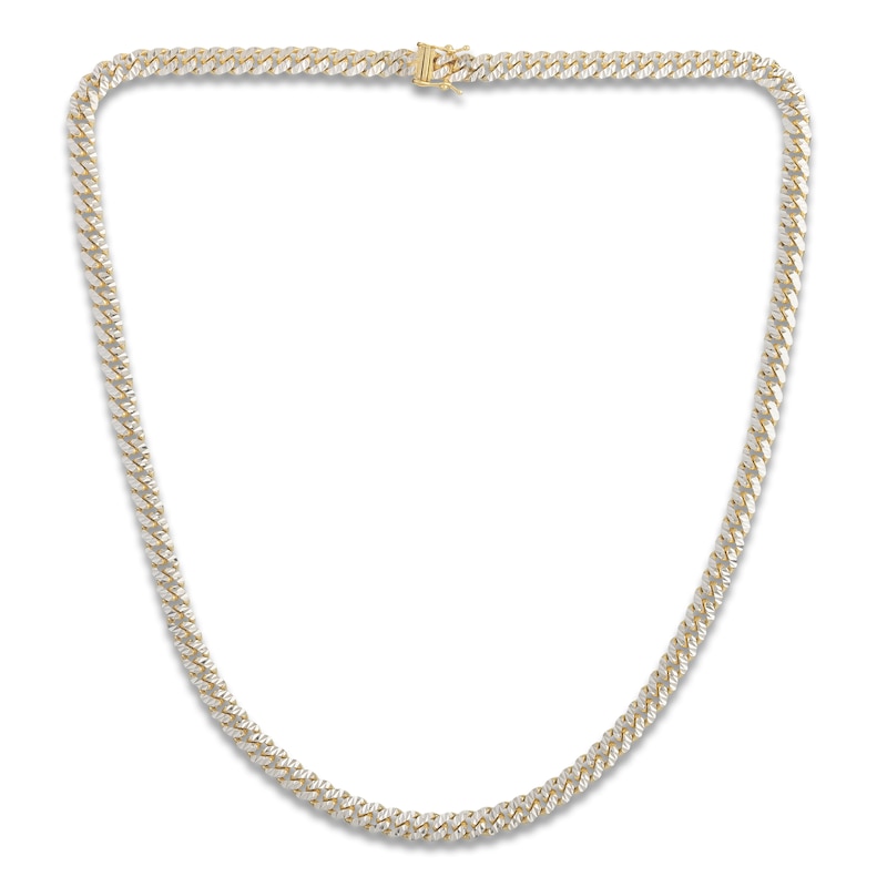 Main Image 1 of Cuban Curb Chain Necklace 6mm Solid 14K Yellow Gold 22"