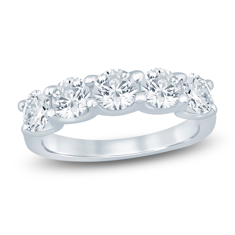 Main Image 1 of Lab-Grown Diamond Five-Stone Anniversary Ring 2 ct tw 14K White Gold