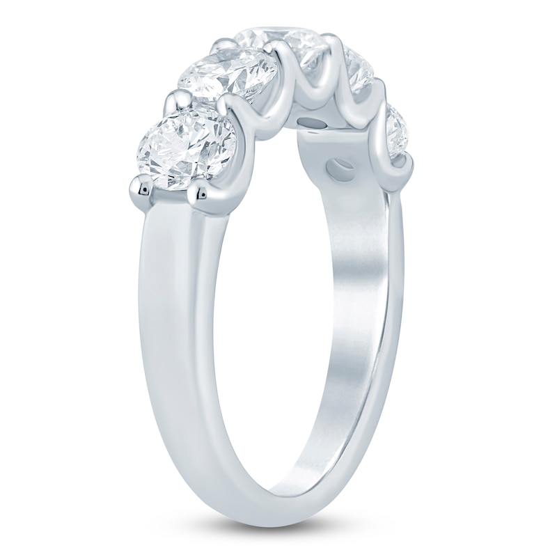 Main Image 2 of Lab-Grown Diamond Five-Stone Anniversary Ring 2 ct tw 14K White Gold