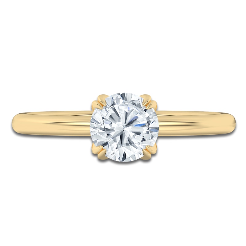 Main Image 3 of Round-Cut Solitaire Diamond Engagement Ring 1 ct tw 14K Yellow Gold (I2/I)