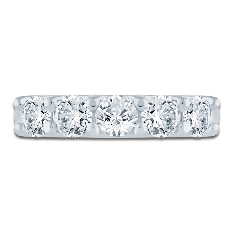 Main Image 3 of Lab-Grown Diamond Five-Stone Anniversary Ring 1-1/2 ct tw 14K White Gold