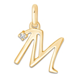 Children's Diamond Accent Letter M Charm 14K Yellow Gold