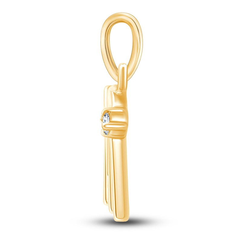 Main Image 2 of Children's Diamond Accent Letter M Charm 14K Yellow Gold