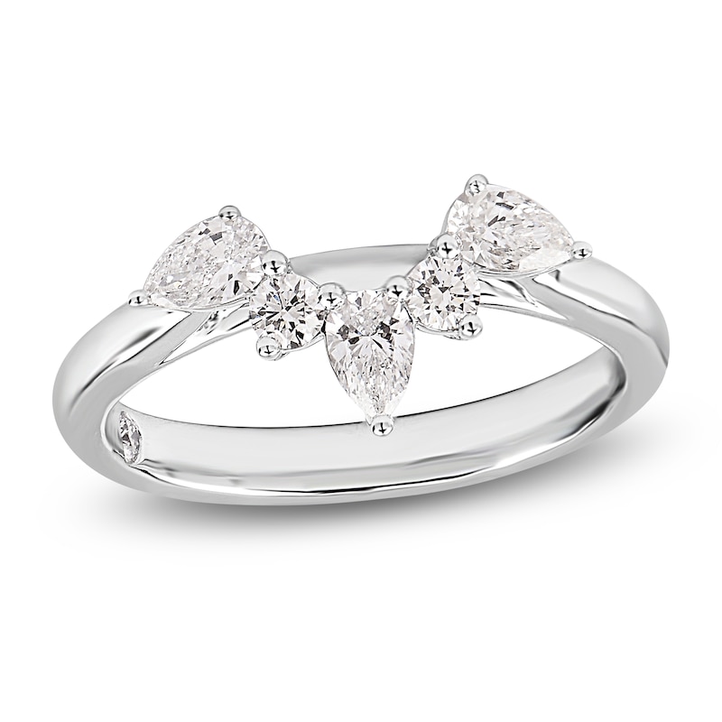 Main Image 1 of Storied Diamond Desert Sands of Eternity Pear-Shaped & Round-Cut Contour Anniversary Ring 5/8 ct tw Platinum