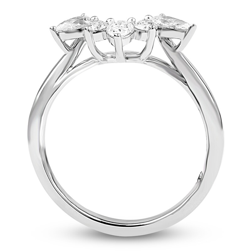 Main Image 2 of Storied Diamond Desert Sands of Eternity Pear-Shaped & Round-Cut Contour Anniversary Ring 5/8 ct tw Platinum