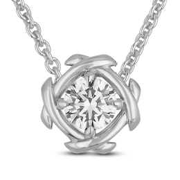 Unspoken Diamond Solitaire Necklace 2 ct tw 14K White Gold 18" (I1/I)
