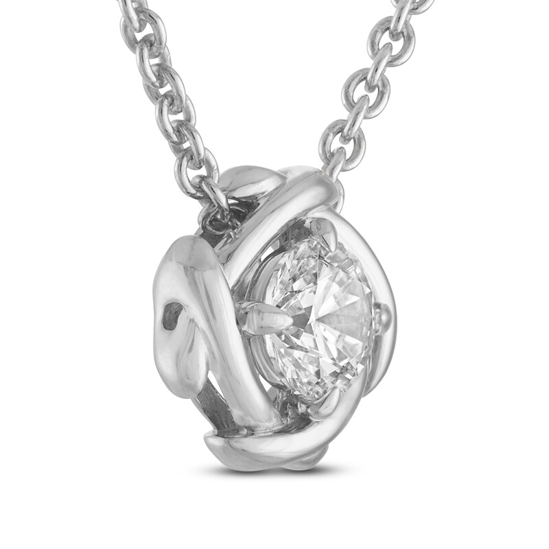 Main Image 2 of Unspoken Diamond Solitaire Necklace 2 ct tw 14K White Gold 18" (I1/I)