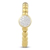 Thumbnail Image 3 of Italia D'Oro Multi-Diamond Pavé Circle Beaded Shank Ring 1/10 ct tw 14K Yellow Gold