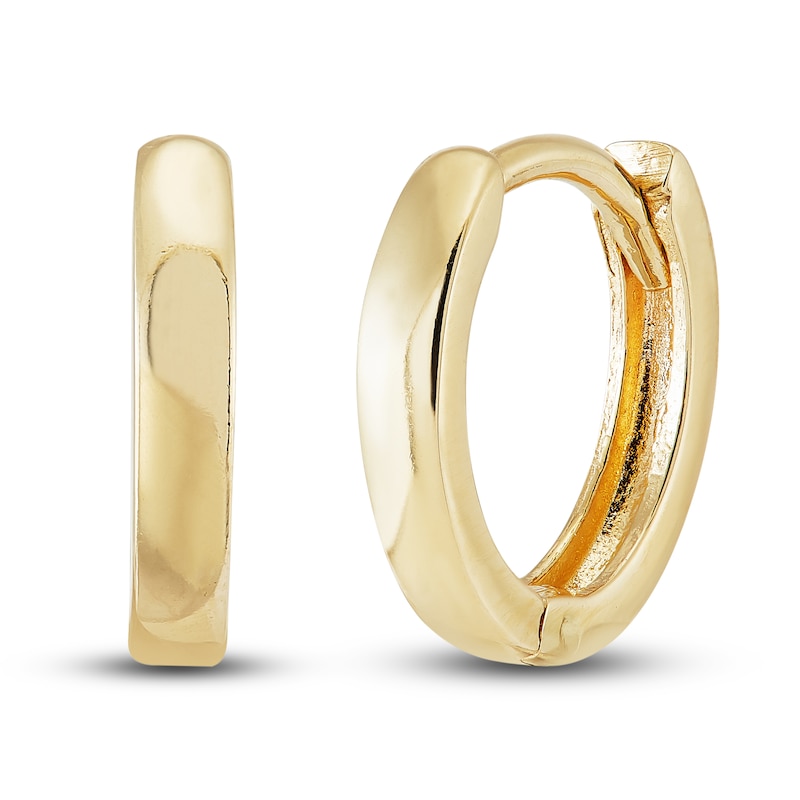 Main Image 1 of Cast Huggie Hoop Earrings 14K Yellow Gold 9.54mm