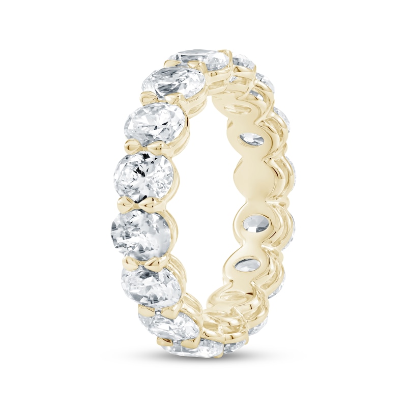 Main Image 2 of Oval-Cut Lab-Grown Diamond Eternity Band 4-1/2 - 5-3/8 ct tw 14K Yellow Gold
