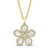 Thumbnail Image 1 of Shy Creation Natural Mother-of-Pearl & Diamond Flower Necklace 1/2 ct tw 14K Yellow Gold 18" SC55028824