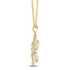 Thumbnail Image 2 of Shy Creation Natural Mother-of-Pearl & Diamond Flower Necklace 1/2 ct tw 14K Yellow Gold 18" SC55028824