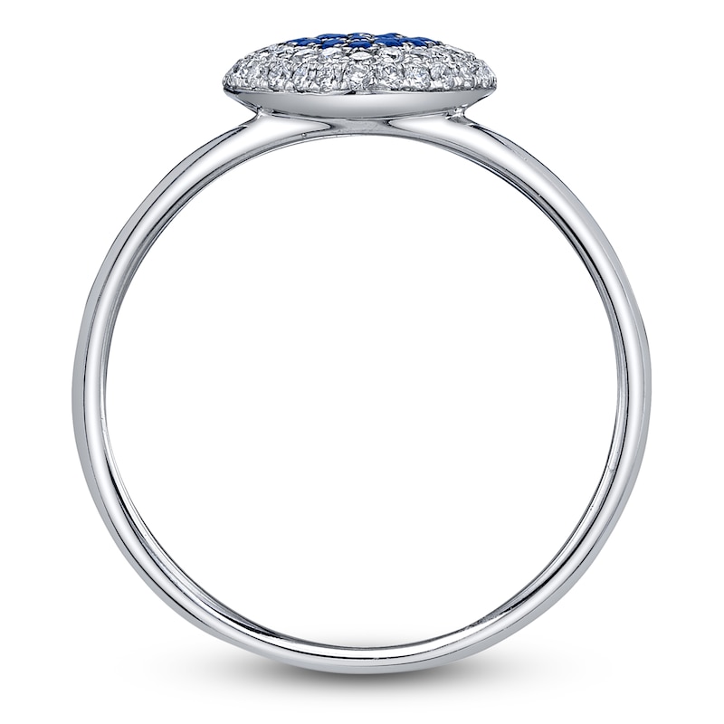 Main Image 4 of Shy Creation Natural Blue Sapphire & Diamond Heart Ring 1/6 ct tw 14K White Gold