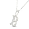 Thumbnail Image 2 of Diamond Initial B Necklace 1/20 ct tw 10K White Gold 18"