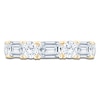 Thumbnail Image 3 of Round & Emerald-Cut Lab-Grown Diamond Alternating Anniversary Ring 3 ct tw 14K Yellow Gold