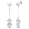 Thumbnail Image 2 of Pear-Shaped Lab-Created Opal & White Lab-Created Sapphire Drop Earrings Sterling Silver