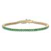 Thumbnail Image 1 of Natural Emerald Line Bracelet 14K Yellow Gold 7"
