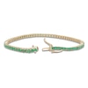Thumbnail Image 2 of Natural Emerald Line Bracelet 14K Yellow Gold 7"