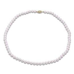 Akoya Cultured Pearl Necklace 14K Yellow Gold 7.5-8mm 16"