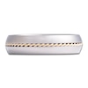 Thumbnail Image 3 of Men's Twist Inlay Satin Finish Domed Wedding Band Gray Titanium & 14K Yellow Gold 6mm