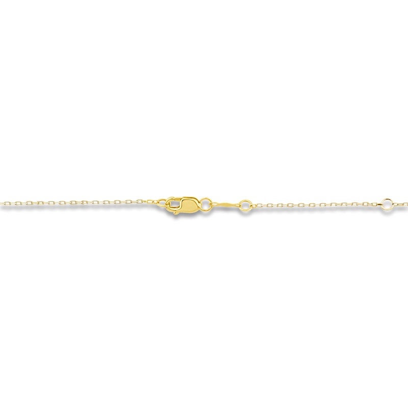 Main Image 3 of Pear-Shaped Natural Pink Sapphire & Diamond Twist Drop Necklace 1/20 ct tw 10K Yellow Gold