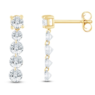 Jared Signature Collection Lab-Grown Diamond Graduated Drop Earrings 1-3/4 ct tw 14K Yellow Gold