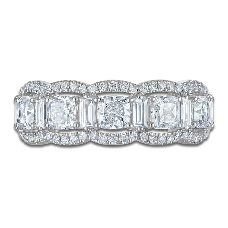 Main Image 3 of Vera Wang VOW Cushion, Baguette & Round-Cut Lab-Grown Diamond Wedding Band 1-3/4 ct tw 14K White Gold