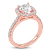 Thumbnail Image 2 of Round-Cut Lab-Grown Diamond Cushion Halo Engagement Ring 2 ct tw 14K Rose Gold