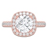Thumbnail Image 3 of Round-Cut Lab-Grown Diamond Cushion Halo Engagement Ring 2 ct tw 14K Rose Gold