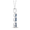 Thumbnail Image 2 of Pear-Shaped Natural London Blue Topaz & Diamond Accent Drop Necklace 10K White Gold 18"