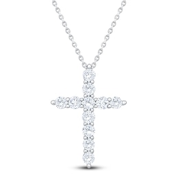 Jared Signature Diamond Cross Necklace 1-1/4 ct tw 14K White Gold