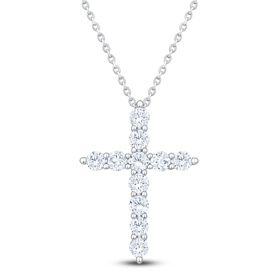 Jared Signature Diamond Cross Necklace 1-1/4 ct tw 14K White Gold