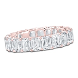 Certified Emerald-Cut Diamond Eternity Band 5-3/4 to 6-7/8 ct tw 14K Rose Gold