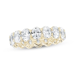 Oval-Cut Lab-Grown Diamond Eternity Band 4-1/2 to 5-3/8 ct tw 14K Yellow Gold