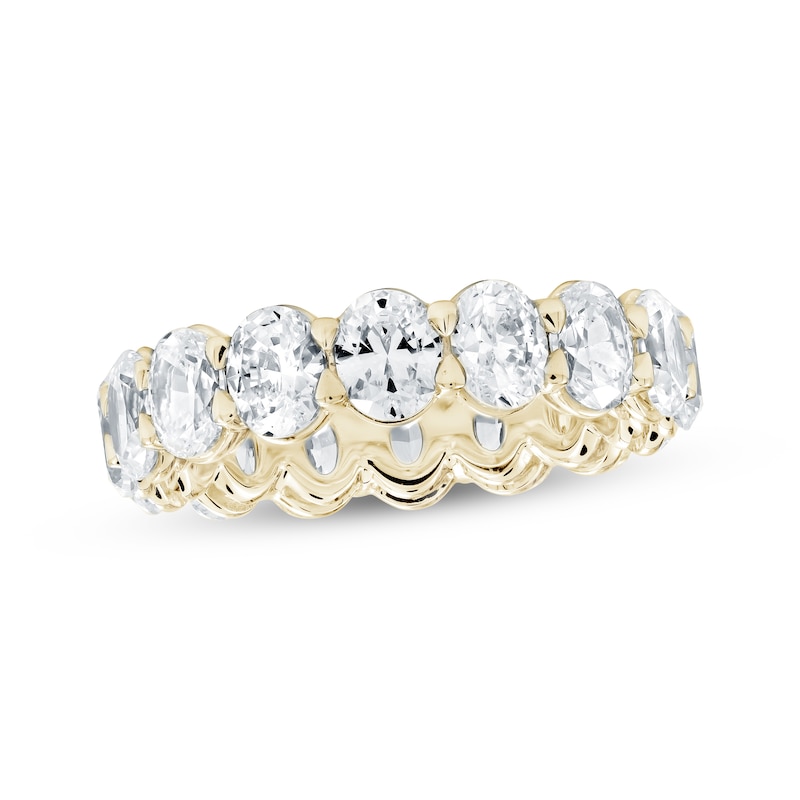 Main Image 1 of Oval-Cut Lab-Grown Diamond Eternity Band 4-1/2 to 5-3/8 ct tw 14K Yellow Gold