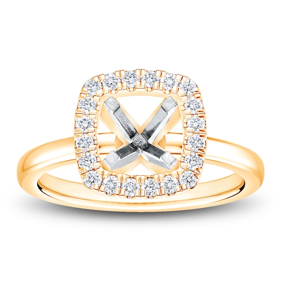 Chosen Certified Diamond Cushion-Shaped Halo Engagement Ring Setting 3/8 ct tw 14K Yellow Gold