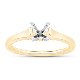 Rope-Twist Solitaire Engagement Ring Setting 14K Yellow Gold