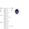 Thumbnail Image 3 of Oval-Cut Natural Blue Sapphire & Diamond Starburst Halo Stud Earrings 1/4 ct tw 14K Yellow Gold