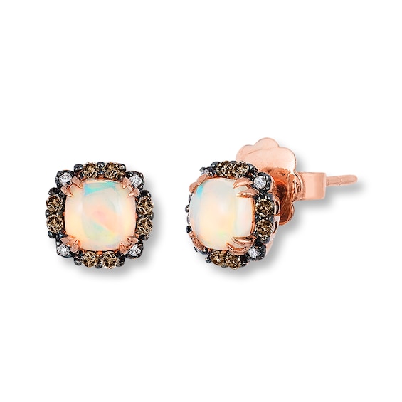 Le Vian Opal Earrings 1/8 ct tw Diamonds 14K Strawberry Gold