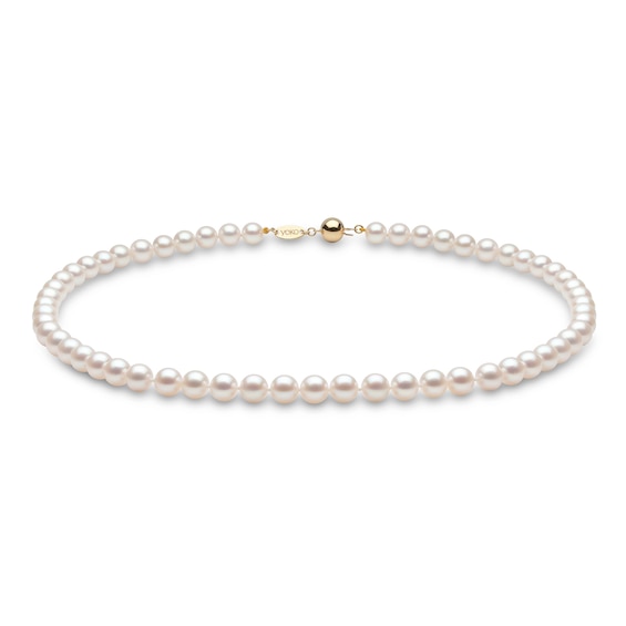 Yoko London 7mm Akoya Cultured Pearl Necklace 18K Yellow Gold 18"