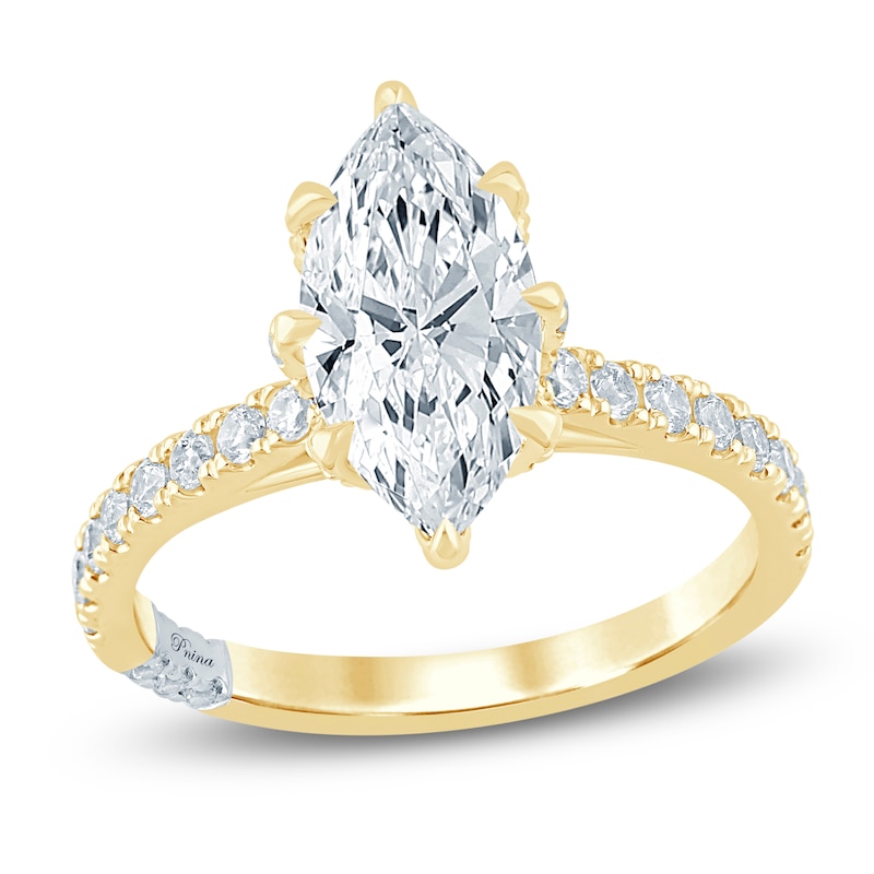 Main Image 1 of Pnina Tornai Lab-Grown Diamond Certified Marquise-Cut Engagement Ring 2-5/8 ct tw 14K Yellow Gold