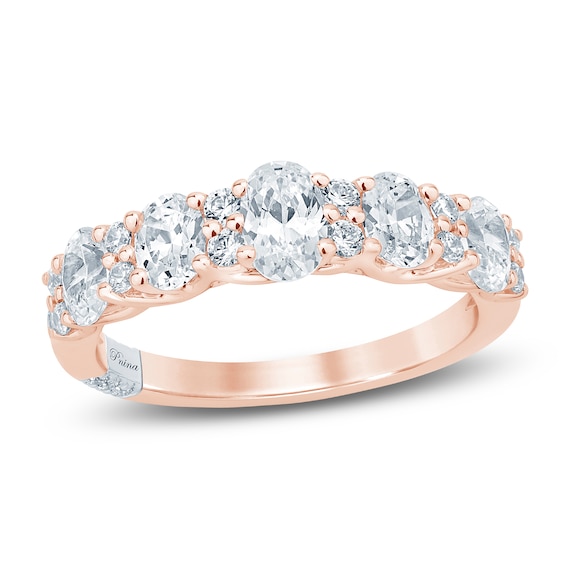 Pnina Tornai Oval & Round-Cut Lab-Grown Diamond Anniversary Ring 1-1/2 ct tw 14K Rose Gold