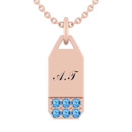 Birthstone Rectangle Disc Necklace (1 Stone and Line)