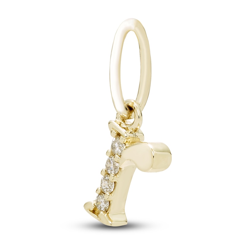 Main Image 2 of Initial R Necklace Charm Diamond Accents 10K Yellow Gold