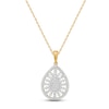 Thumbnail Image 1 of Diamond Drop Necklace 1/2 ct tw Round/Baguette 14K Yellow Gold